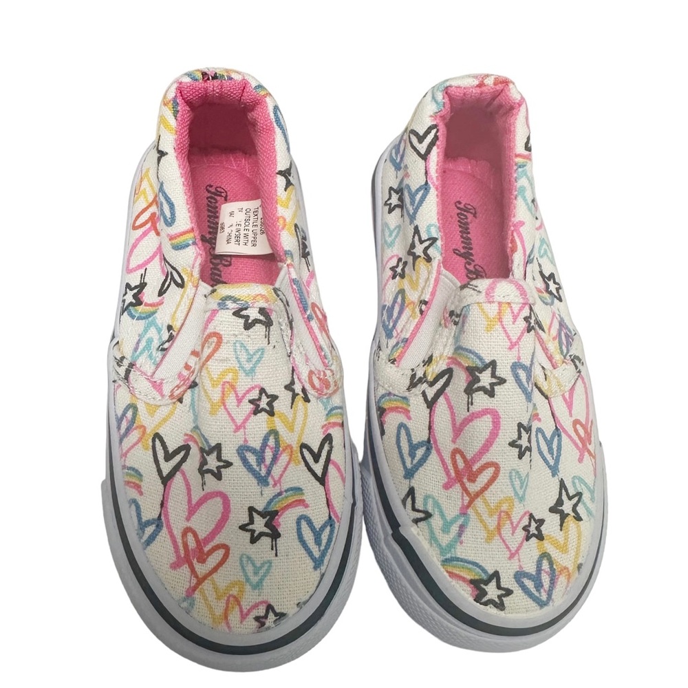 Tommy Bahama Hearts And Stars Graffiti Slip Ons size 8